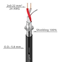 DMX022 ROXTONE cable DMX, 5.8 mm diameter, 2 mm x 0.22